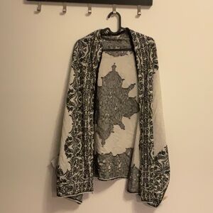 Black and White Shrug Wrap Sweater XS Anthropologie HWR